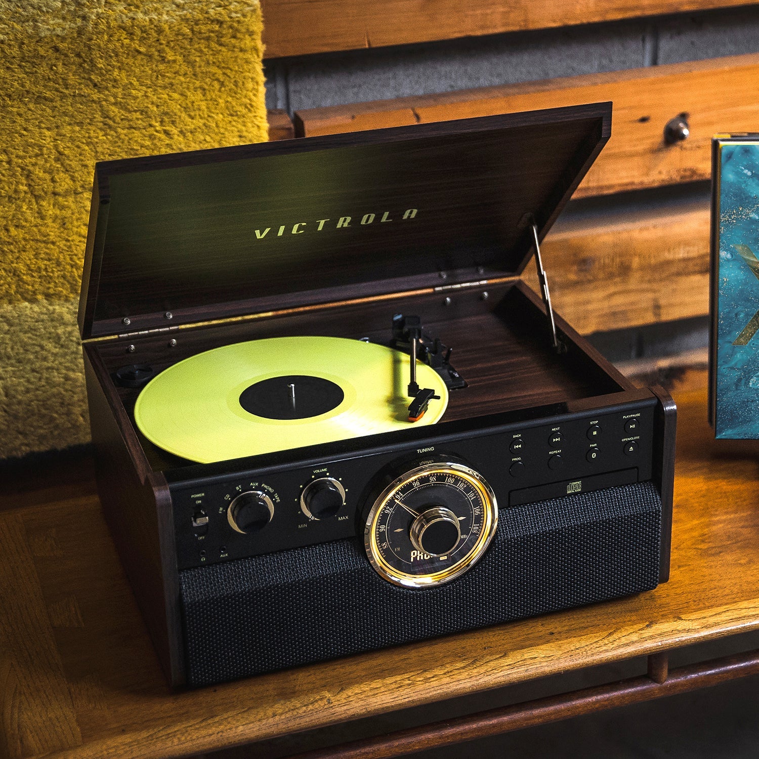 Empire 6-in-1 Wood Record Player