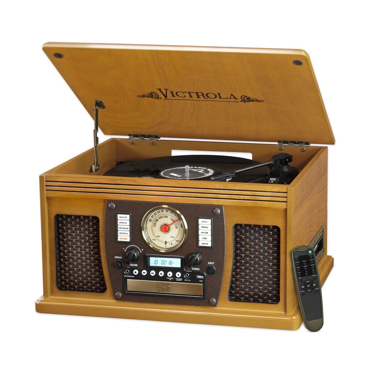 Navigator 8-in-1 Wood Record Player