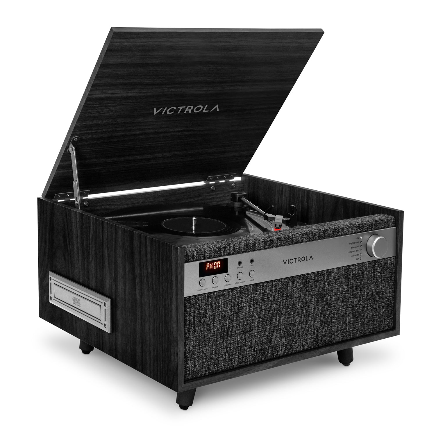 Century 6-in-1 Wood Record Player